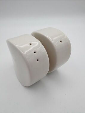 Royal Doulton White Salt & Pepper Shakers Contoured Minimalist Pair